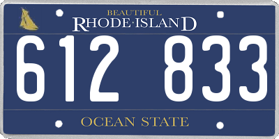 RI license plate 612833