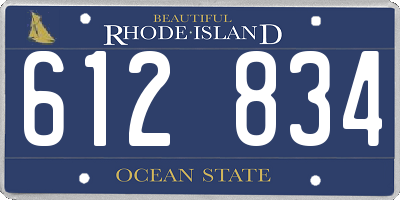 RI license plate 612834