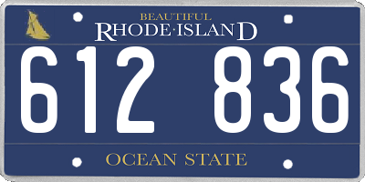 RI license plate 612836