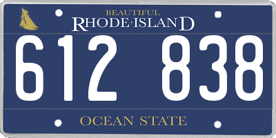 RI license plate 612838