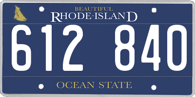 RI license plate 612840