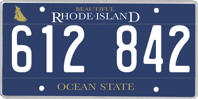 RI license plate 612842