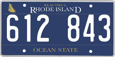 RI license plate 612843