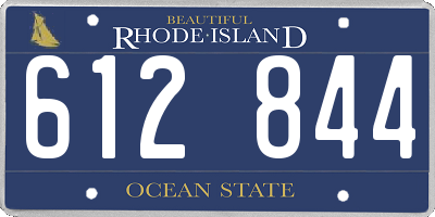 RI license plate 612844