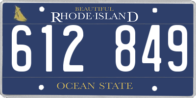RI license plate 612849