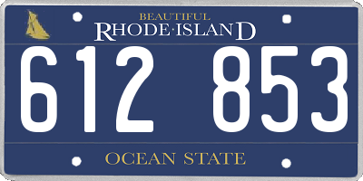 RI license plate 612853