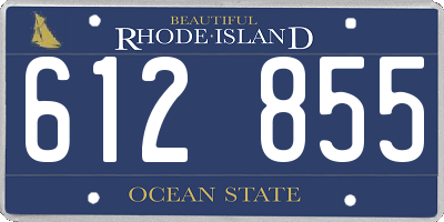 RI license plate 612855