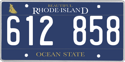 RI license plate 612858