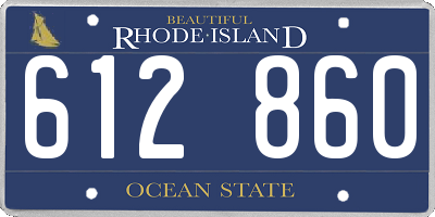 RI license plate 612860