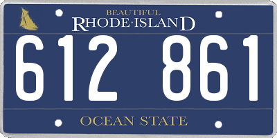 RI license plate 612861