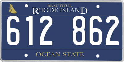 RI license plate 612862