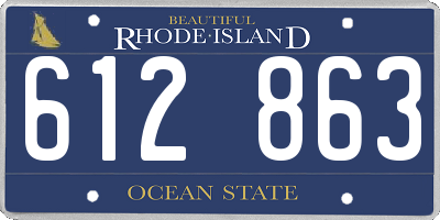 RI license plate 612863