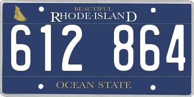 RI license plate 612864