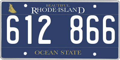 RI license plate 612866