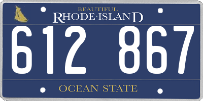 RI license plate 612867