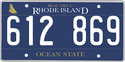 RI license plate 612869