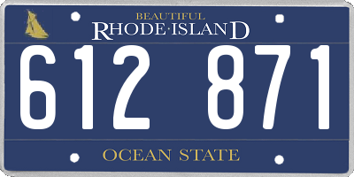 RI license plate 612871