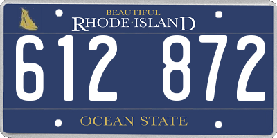 RI license plate 612872