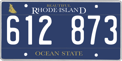 RI license plate 612873