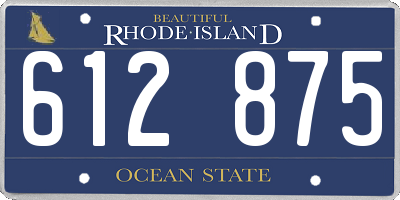 RI license plate 612875