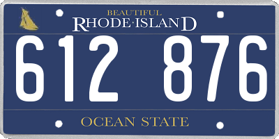 RI license plate 612876