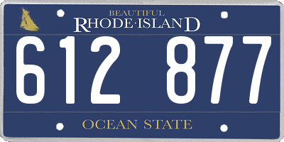 RI license plate 612877