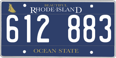 RI license plate 612883