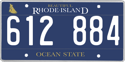 RI license plate 612884