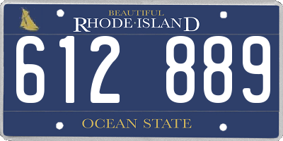 RI license plate 612889