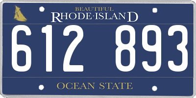 RI license plate 612893