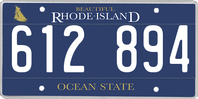 RI license plate 612894