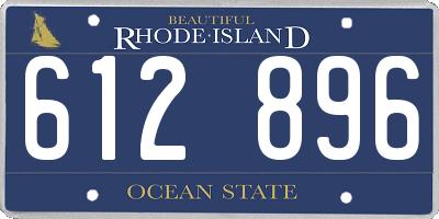 RI license plate 612896