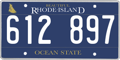 RI license plate 612897