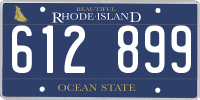 RI license plate 612899