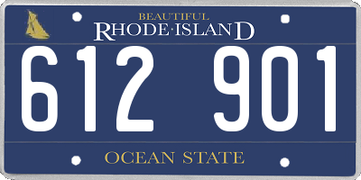 RI license plate 612901