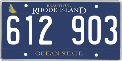 RI license plate 612903