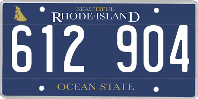RI license plate 612904