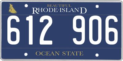 RI license plate 612906