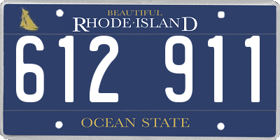 RI license plate 612911