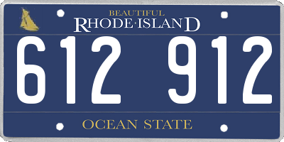 RI license plate 612912