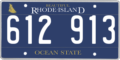 RI license plate 612913