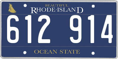 RI license plate 612914