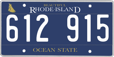 RI license plate 612915