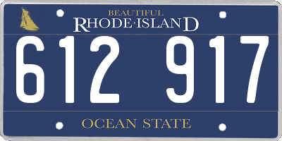 RI license plate 612917