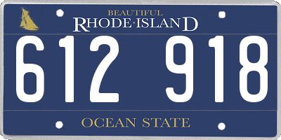 RI license plate 612918