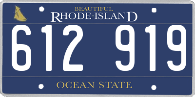 RI license plate 612919
