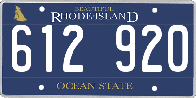 RI license plate 612920