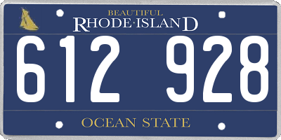 RI license plate 612928