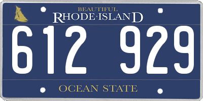 RI license plate 612929