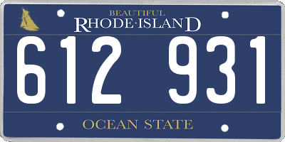 RI license plate 612931